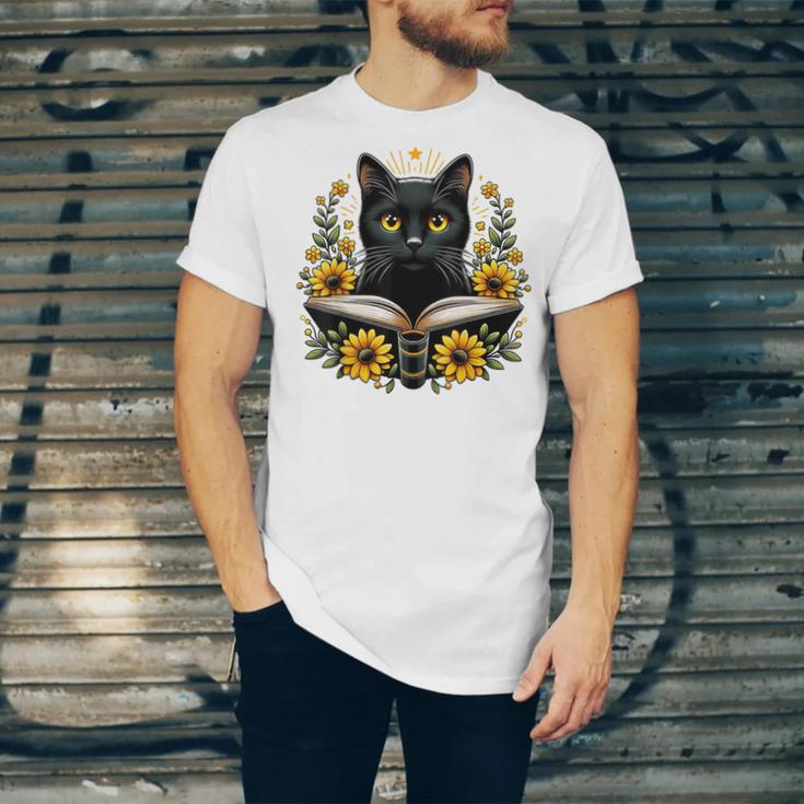 Cat For Women Book Lover Cute Cat And Book Unisex Jersey T-Shirt