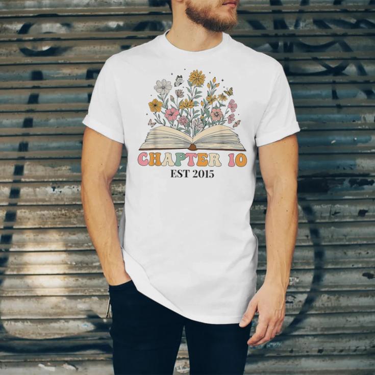 Chapter 10 Years Old 10th Birthday Wildflower Book Lover Unisex Jersey T-Shirt Chapter 10 Years Old 10th Birthday Wildflower Book Lover Unisex Jersey T-Shirt