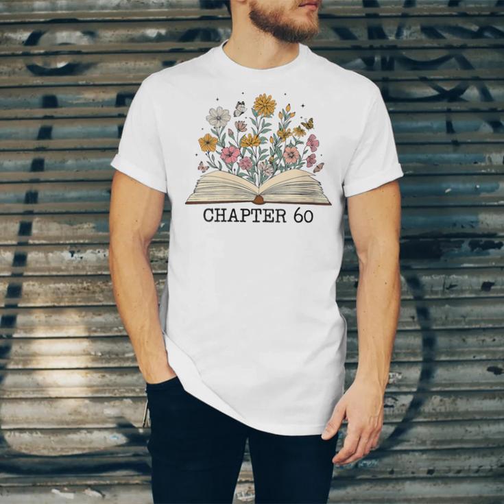 Chapter 60 60th Birthday Floral Open Book With Flowers Unisex Jersey T-Shirt Chapter 60 60th Birthday Floral Open Book With Flowers Unisex Jersey T-Shirt