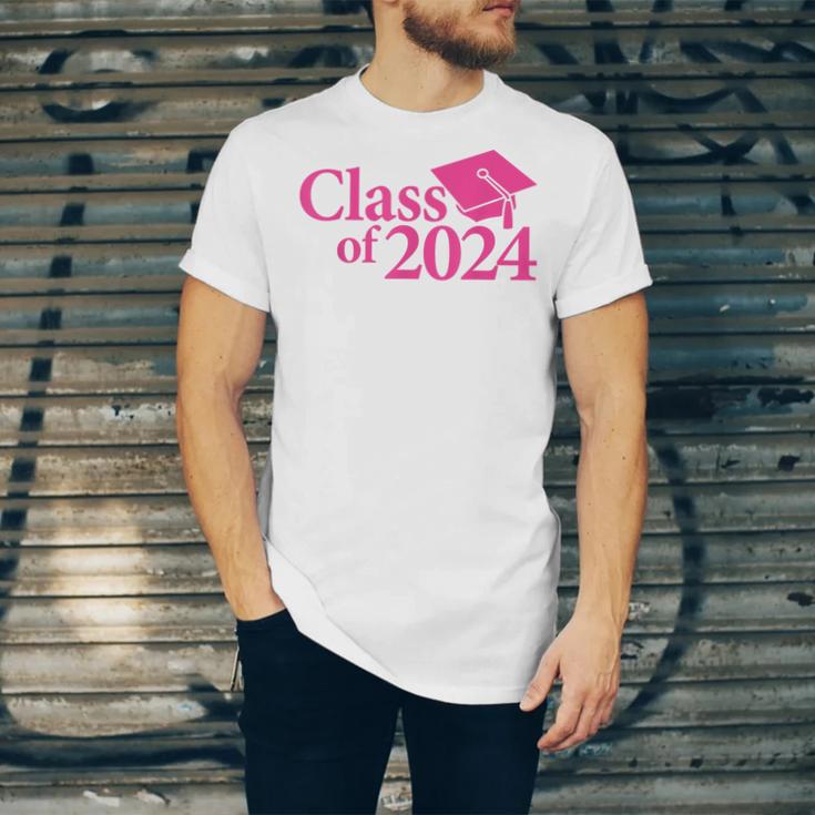 Class Of 2024 Pink For Girls And Women Graduation Unisex Jersey T-Shirt