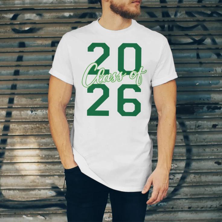 Class Of 2026 Graduation Varsity Green And On The Back Unisex Jersey T-Shirt