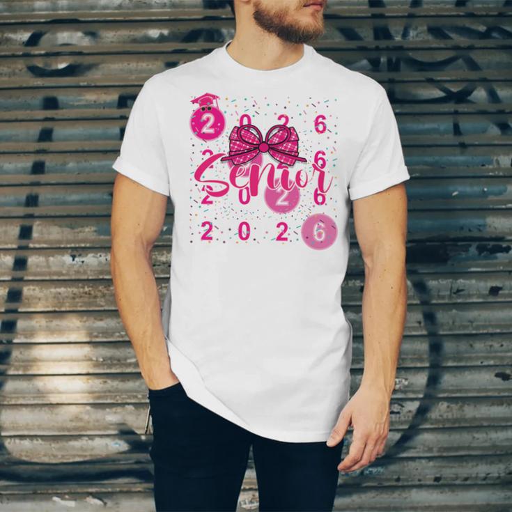 Class Of 2026 Senior Coquette Pink Bow Graduation Family Premium Tri-Blend Unisex Jersey T-Shirt