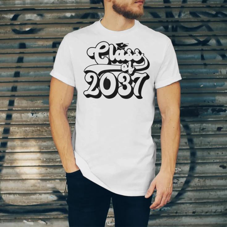 Class Of 2037 Senior Retro 2037 Grad Graduate Graduation Unisex Jersey T-Shirt