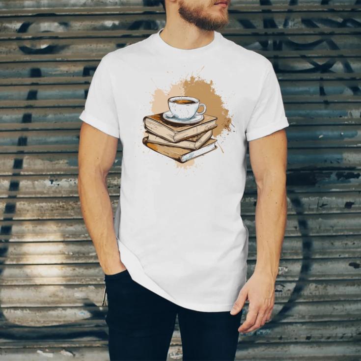 Coffee And Books Adult Books Lover Reading Unisex Jersey T-Shirt Coffee And Books Adult Books Lover Reading Unisex Jersey T-Shirt