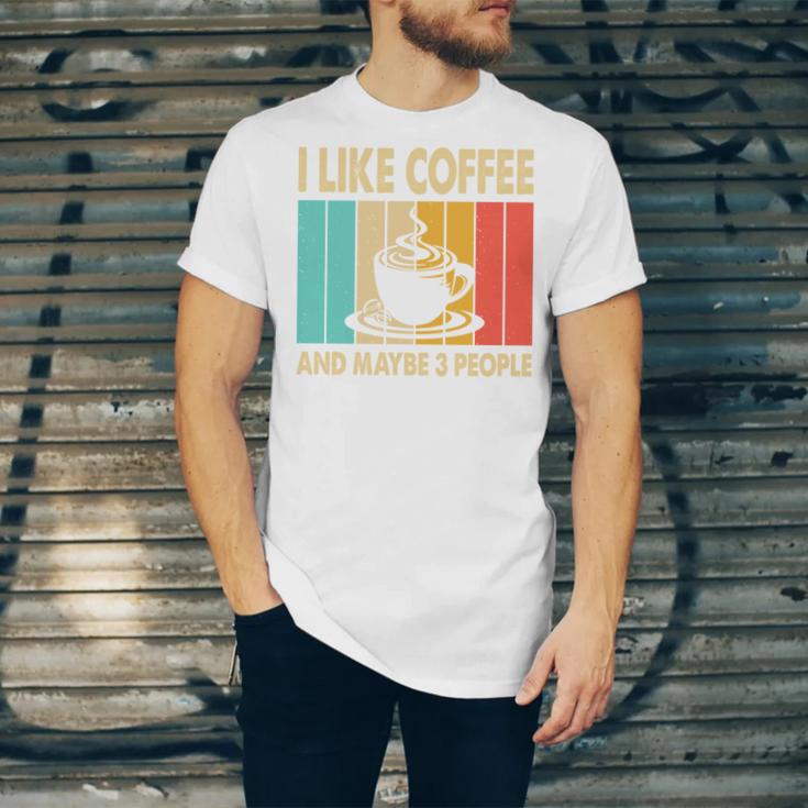 I Like Coffee And Maybe 3 People Introvert Anti-Social Unisex Jersey T-Shirt