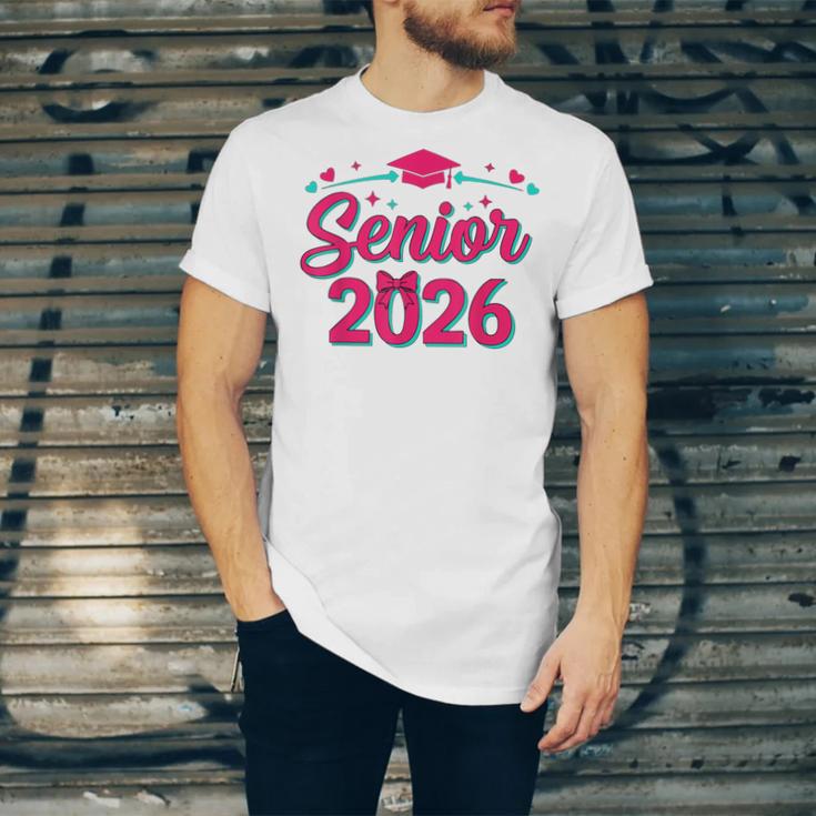 Coquette Pink Bow Senior 2026 Class Of Graduation Unisex Jersey T-Shirt