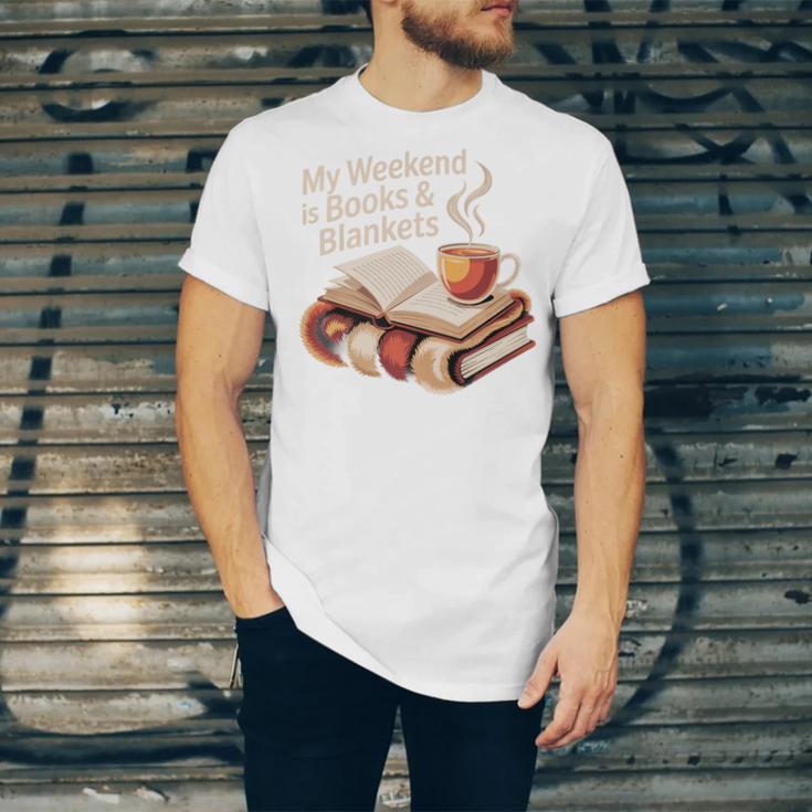 Cozy My Weekend Is Books Blankets Reading Tea Lover Premium Unisex Jersey T-Shirt Cozy My Weekend Is Books Blankets Reading Tea Lover Premium Unisex Jersey T-Shirt
