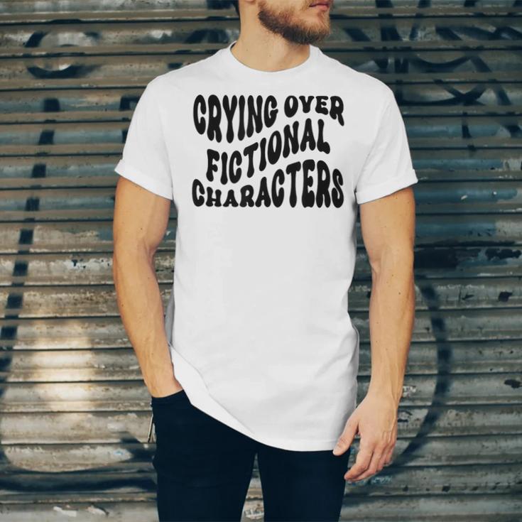 Crying Over Fictional Characters Book Lovers Unisex Jersey T-Shirt