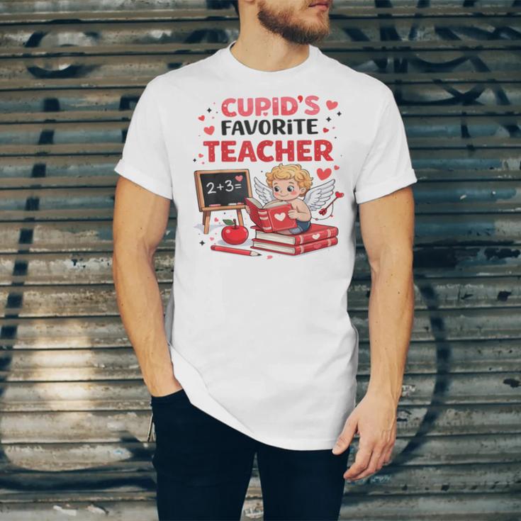 Cupid's Favorite Math Teacher Valentine Reading Book Women Unisex Jersey T-Shirt