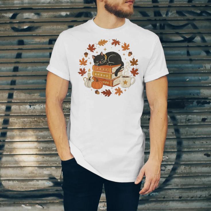 Cute Cat Fall In Love With Reading Book Cat Lover Librarian Unisex Jersey T-Shirt