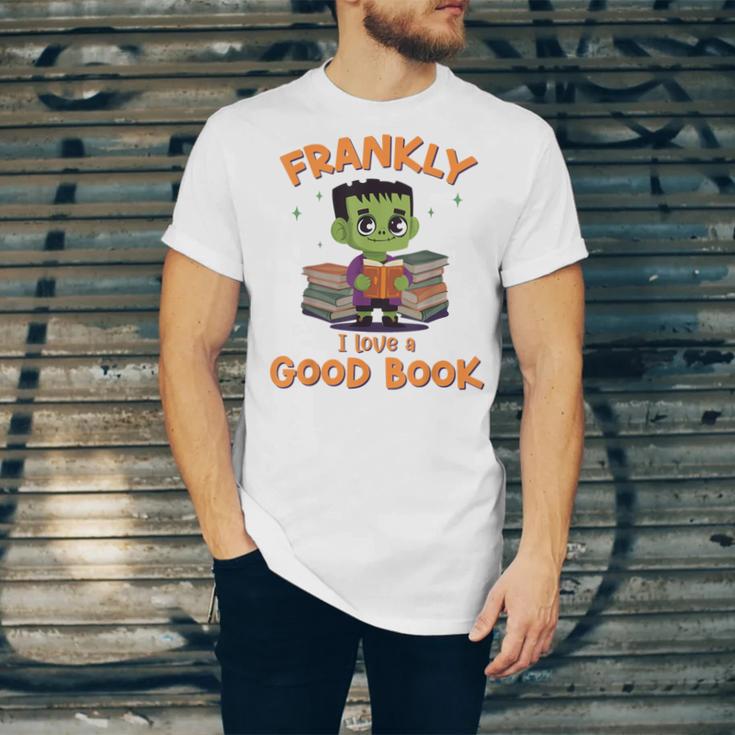 Cute Halloween Teacher Librarian Frankenstein Reading Books Unisex Jersey T-Shirt