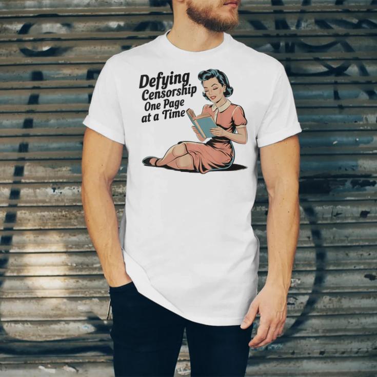 Defying Censorship One Page At a Time Read Banned Books Unisex Jersey T-Shirt