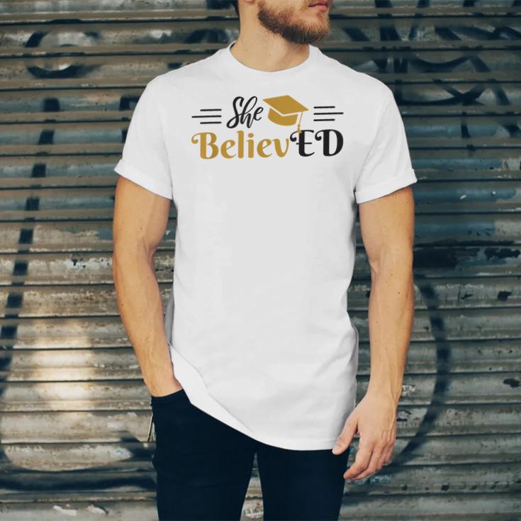 Doctor Of Education She BelievED EdD Graduation Unisex Jersey T-Shirt