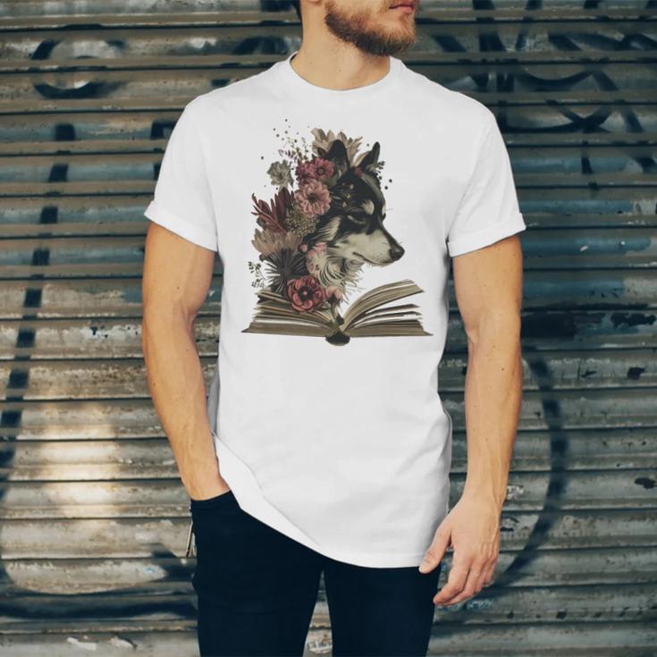 Dog Book Flower Unisex Jersey T-Shirt Dog Book Flower Unisex Jersey T-Shirt