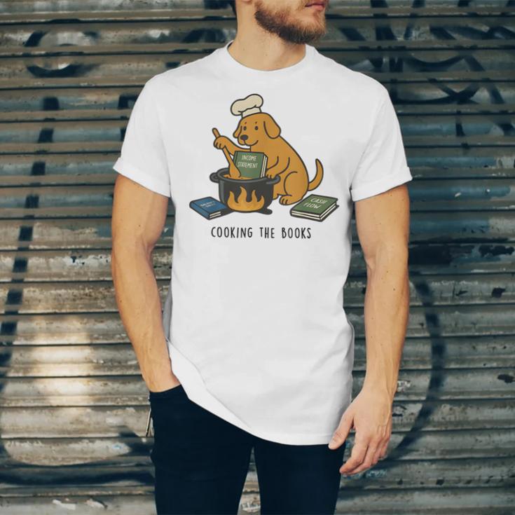 Dog Cooking The Books Unisex Jersey T-Shirt
