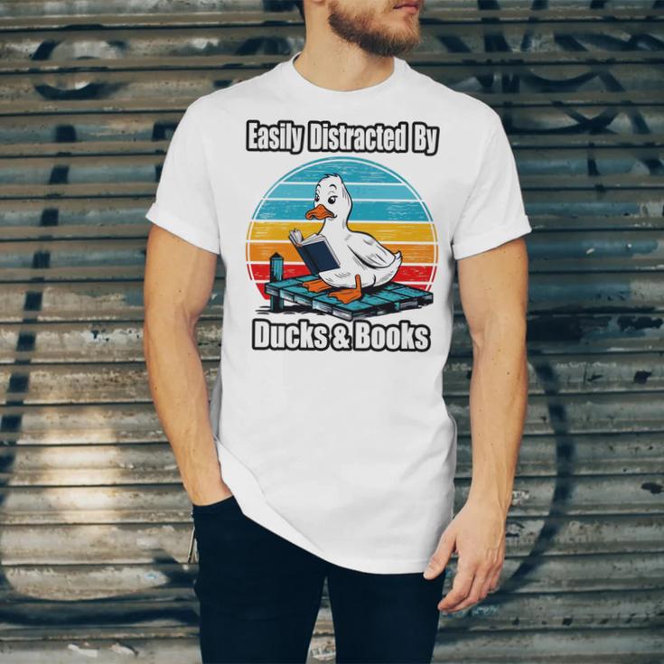 Ducks Books Lover Easily Distracted By Ducks & Books Unisex Jersey T-Shirt