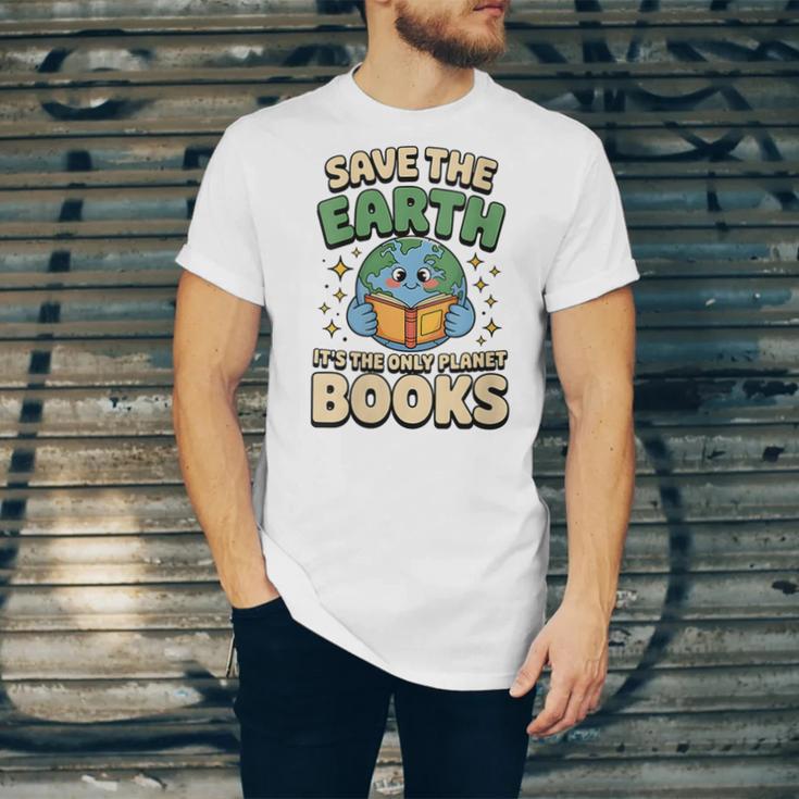 Earth Day Save Earth It´s Only Planet With Books Reader Unisex Jersey T-Shirt Earth Day Save Earth It´s Only Planet With Books Reader Unisex Jersey T-Shirt