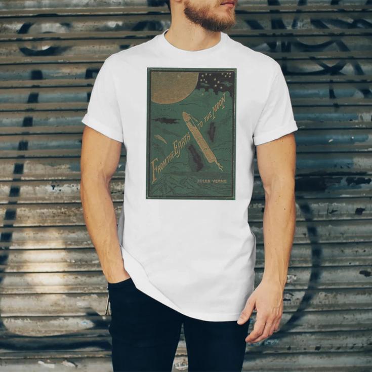 From The Earth To The Moon Book Cover 1874 Premium Unisex Jersey T-Shirt