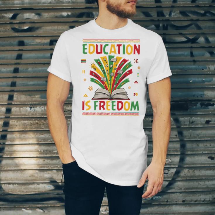 Education Is Freedom Books Lover History Month Unisex Jersey T-Shirt