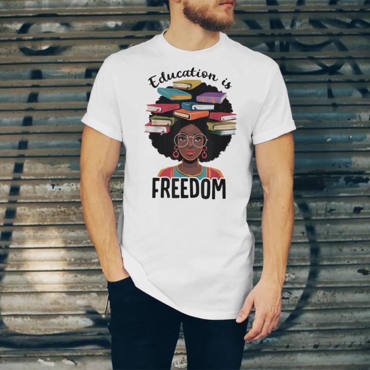 Education Is Freedom Teacher History Month Books Lover Unisex Jersey T-Shirt