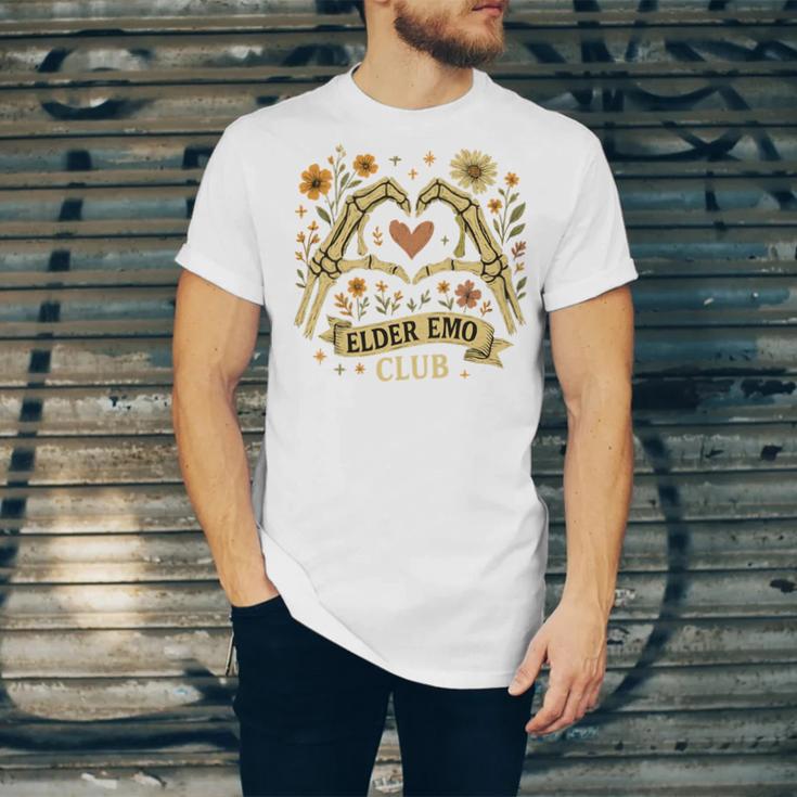 Elder Emo Club Skeleton Hands Heart Nostalgia Unisex Jersey T-Shirt Elder Emo Club Skeleton Hands Heart Nostalgia Unisex Jersey T-Shirt