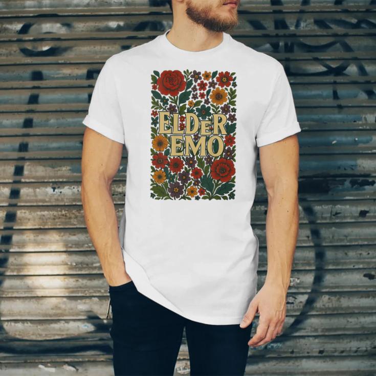 Elder Emo Floral Gothic Vintage Nostalgia Unisex Jersey T-Shirt