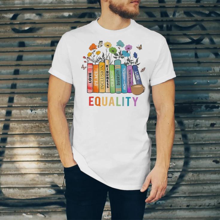 Equal Rights Book Flower Equality Peace Love Kindness Book Unisex Jersey T-Shirt Equal Rights Book Flower Equality Peace Love Kindness Book Unisex Jersey T-Shirt