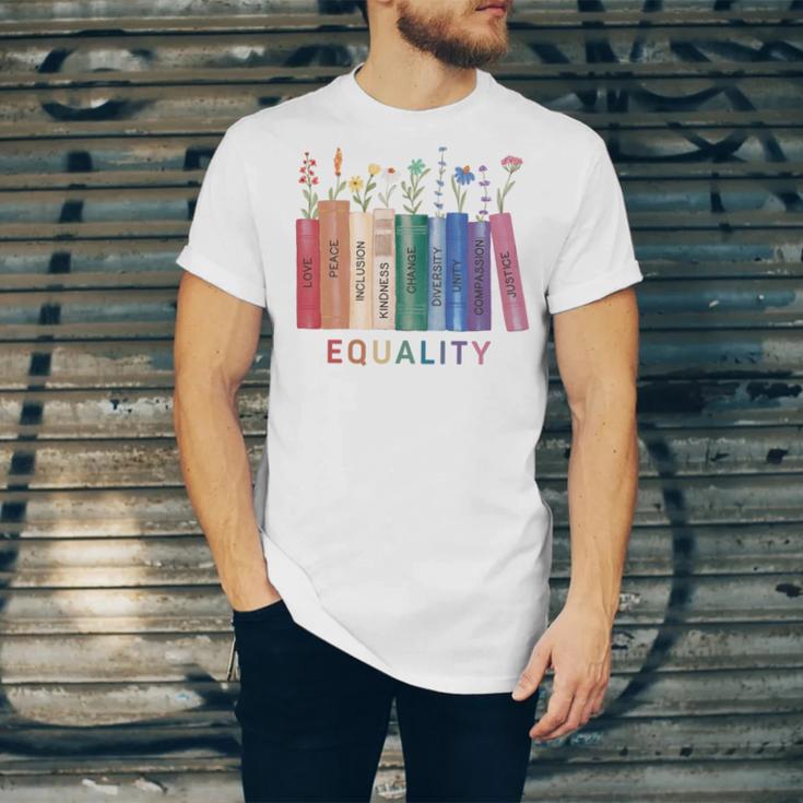 Equality Flower Books Equal Rights Social Justice Feminist Unisex Jersey T-Shirt Equality Flower Books Equal Rights Social Justice Feminist Unisex Jersey T-Shirt