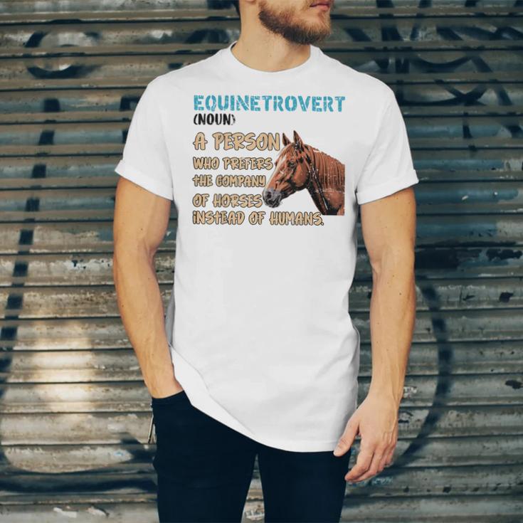 Equinetrovert Definition Equine Horse Riding Introvert Unisex Jersey T-Shirt