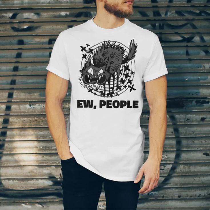 Ew People Introvert Cat Lover Crazy Cats Lady Unisex Jersey T-Shirt