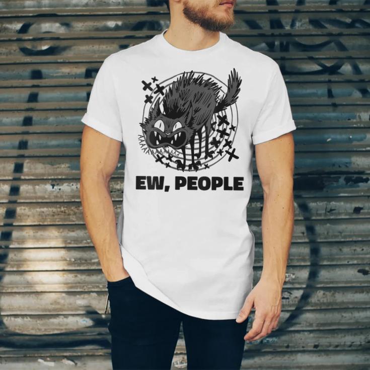Ew People Introvert Cat Lover Crazy Cats Lady Unisex Jersey T-Shirt