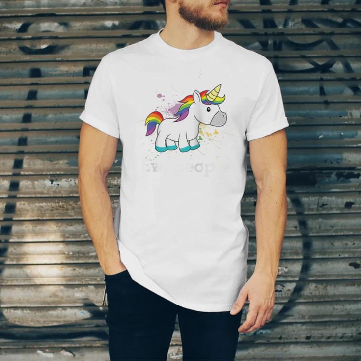 Ew People Unicorn Lover Introvert Rainbow Unicorn Raglan Baseball Tee Unisex Jersey T-Shirt