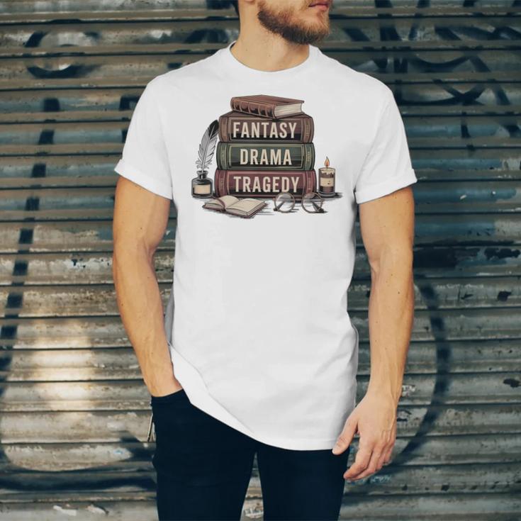 Fantasy Drama Tragedy Gothic Book Lover Bookworm Unisex Jersey T-Shirt