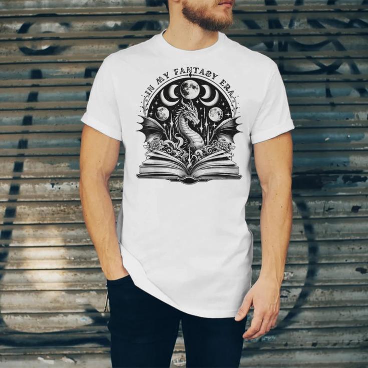 In My Fantasy Era Books Dragon & Moon Bookish Bookworm Unisex Jersey T-Shirt