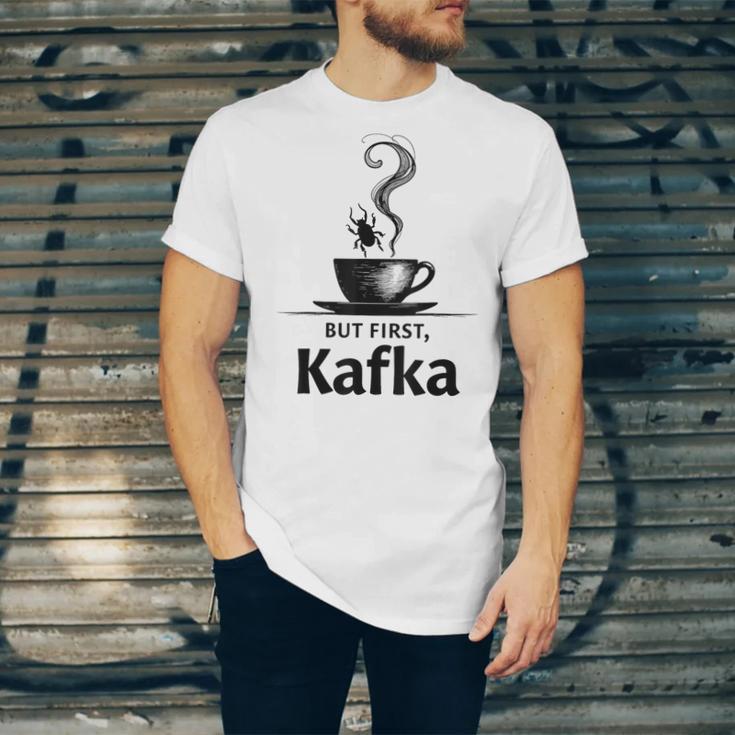 But First Kafka Coffee For Literature & Book Lovers Unisex Jersey T-Shirt But First Kafka Coffee For Literature & Book Lovers Unisex Jersey T-Shirt