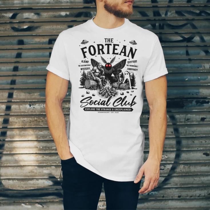 Fortean Social Club Bigfoot Mothman Alien Cryptid Introvert Unisex Jersey T-Shirt