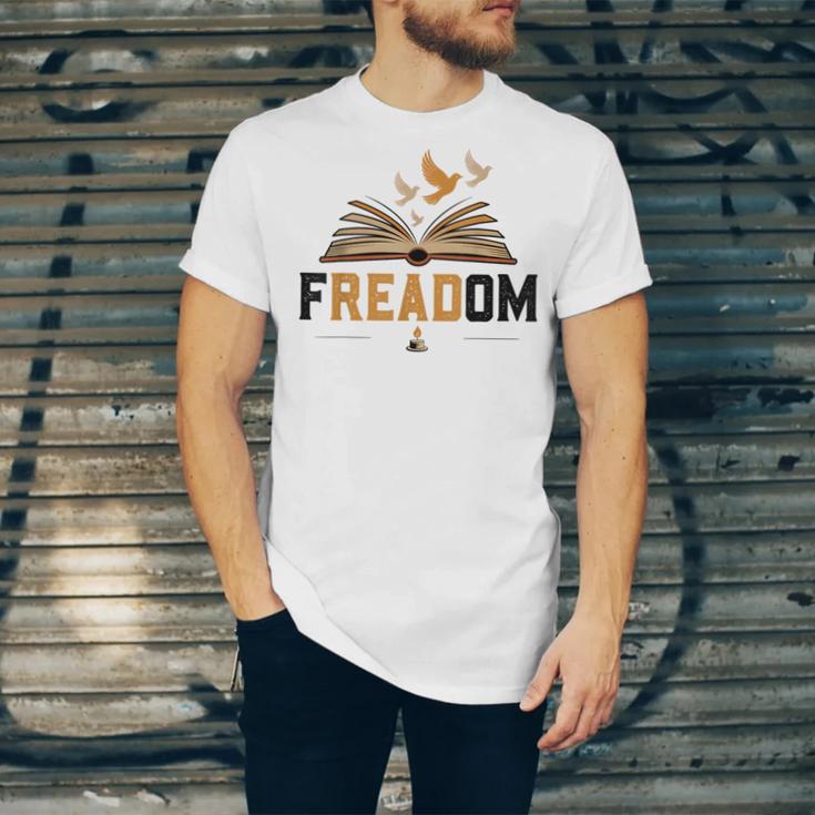 Freadom Anti Banned Books Lovers Reading Librarian Bookworm Unisex Jersey T-Shirt