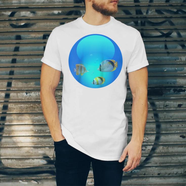 Frutiger Aero Aesthetic Tech Orb Fishes Raglan Baseball Tee Unisex Jersey T-Shirt