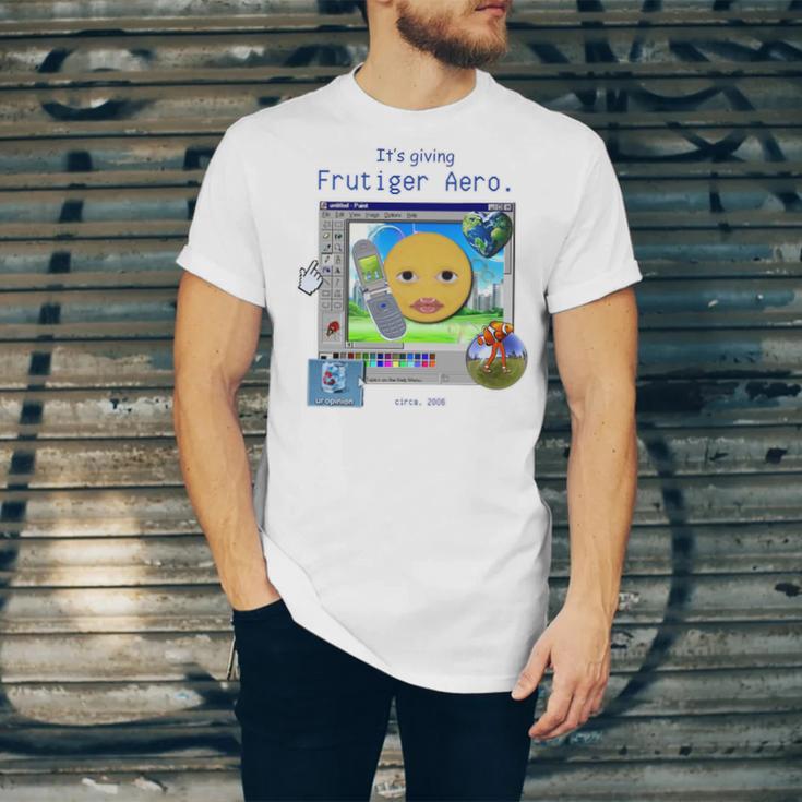 Frutiger Aero Y2K Meme Graphic 2000s Nostalgia Premium Unisex Jersey T-Shirt