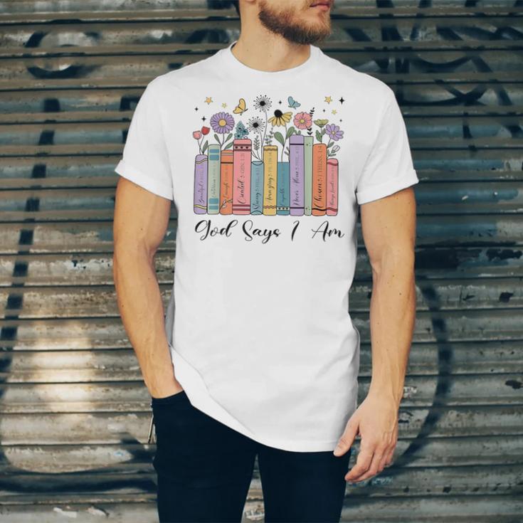 God Says I Am Floral Book Cute Christian Girl Teen Religious Unisex Jersey T-Shirt God Says I Am Floral Book Cute Christian Girl Teen Religious Unisex Jersey T-Shirt