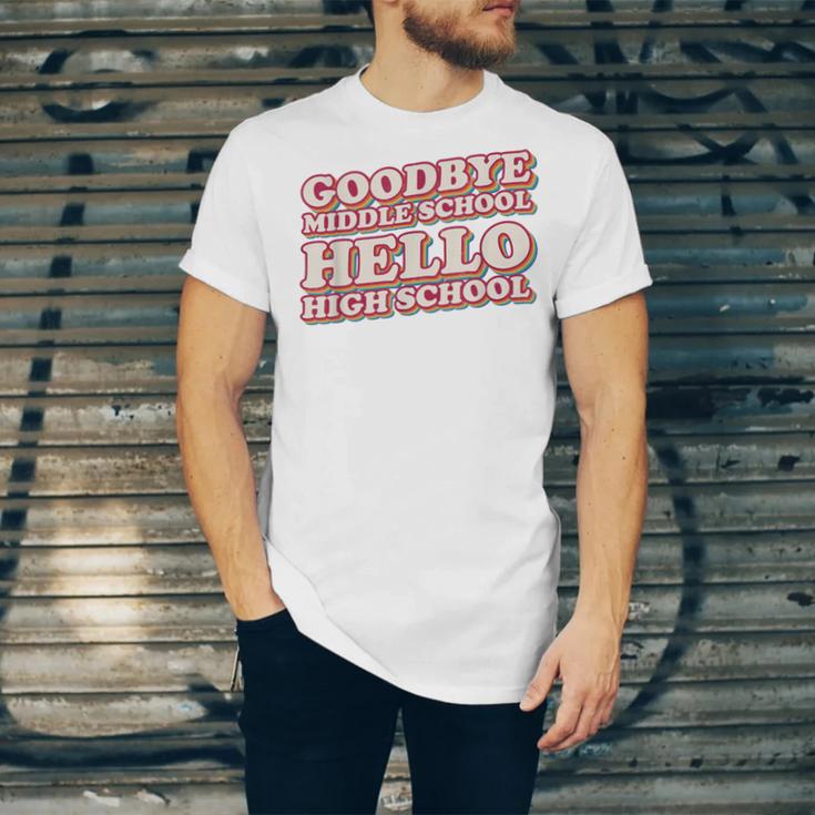 Goodbye Middle School Hello High School 8th Grade Graduation Unisex Jersey T-Shirt