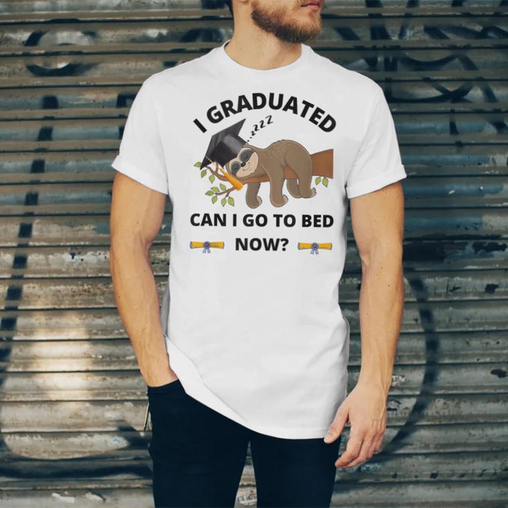 I Graduated Can I Go Back To Bed Sloth Graduation Cap Unisex Jersey T-Shirt