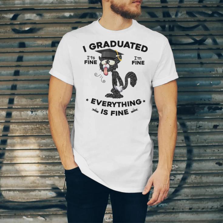 I Graduated Graduate Class 2025 Cat Graduation Unisex Jersey T-Shirt