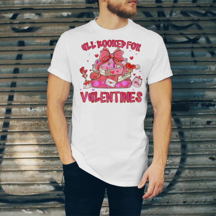 Groovy All Booked For Valentines Books Pink Coquette Bow Unisex Jersey T-Shirt Groovy All Booked For Valentines Books Pink Coquette Bow Unisex Jersey T-Shirt
