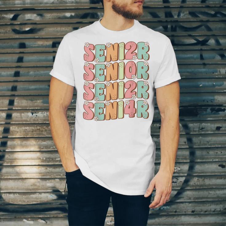 Groovy Senior Graduation Cute Groovy Senior Class Of 2024 Unisex Jersey T-Shirt