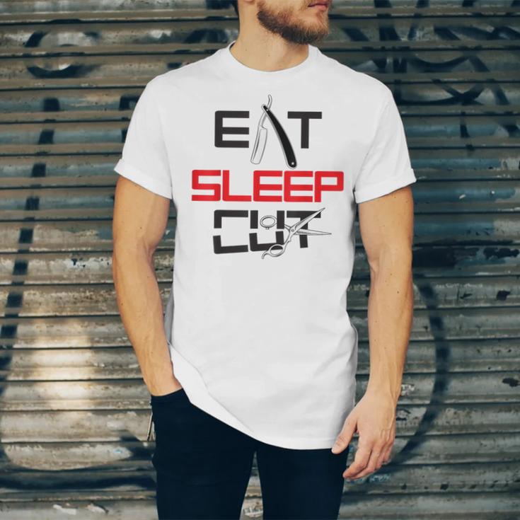 Haircutter Barber Eat Sleep Cut Barbering Graduation Unisex Jersey T-Shirt