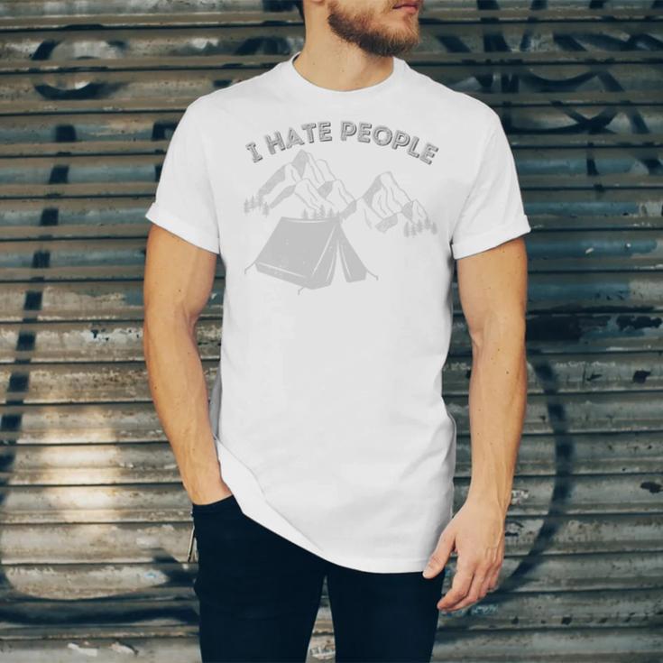 I Hate People Introvert Sarcastic I Love Camping Unisex Jersey T-Shirt