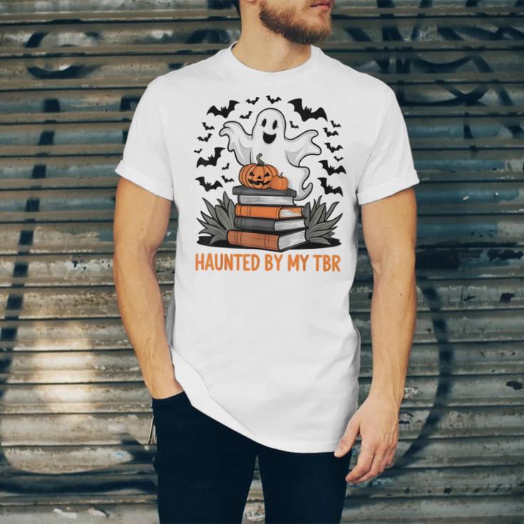 Haunted By My TBR Boo Halloween Book Lover Librarian Unisex Jersey T-Shirt