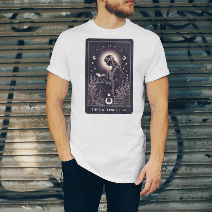 High Priestess Tarot Art Celestial Mystic Book Lover Unisex Jersey T-Shirt High Priestess Tarot Art Celestial Mystic Book Lover Unisex Jersey T-Shirt