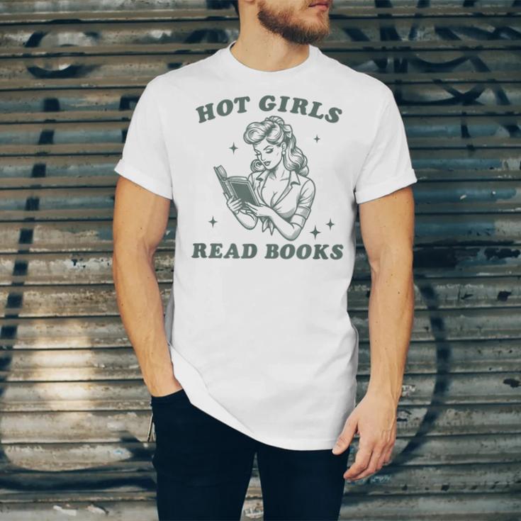 Hot Girls Read Books Bookish Booklover Christmas Unisex Jersey T-Shirt
